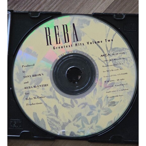 Reba McEntire -Greatest Hits, Vol. 2 (CD, Sep-1993, MCA) CD Only - Picture 2 of 3
